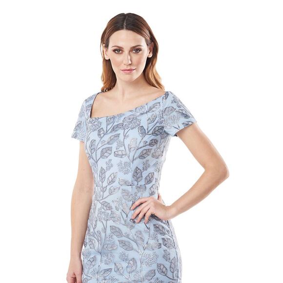 JS Collections Julia Cap Sleeves Column Gown Light Blue Size 10 NWOT - Picture 3 of 12